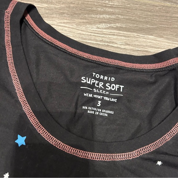 Torrid Galaxy Space Kitty Long Sleeve Sleep Shirt Size 3X NEW - Picture 6 of 6